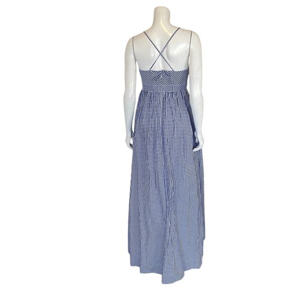 J. Crew | Women's Blue and White Maxi Gingham Dress with Tags | Size: 2 - Picture 5 of 7